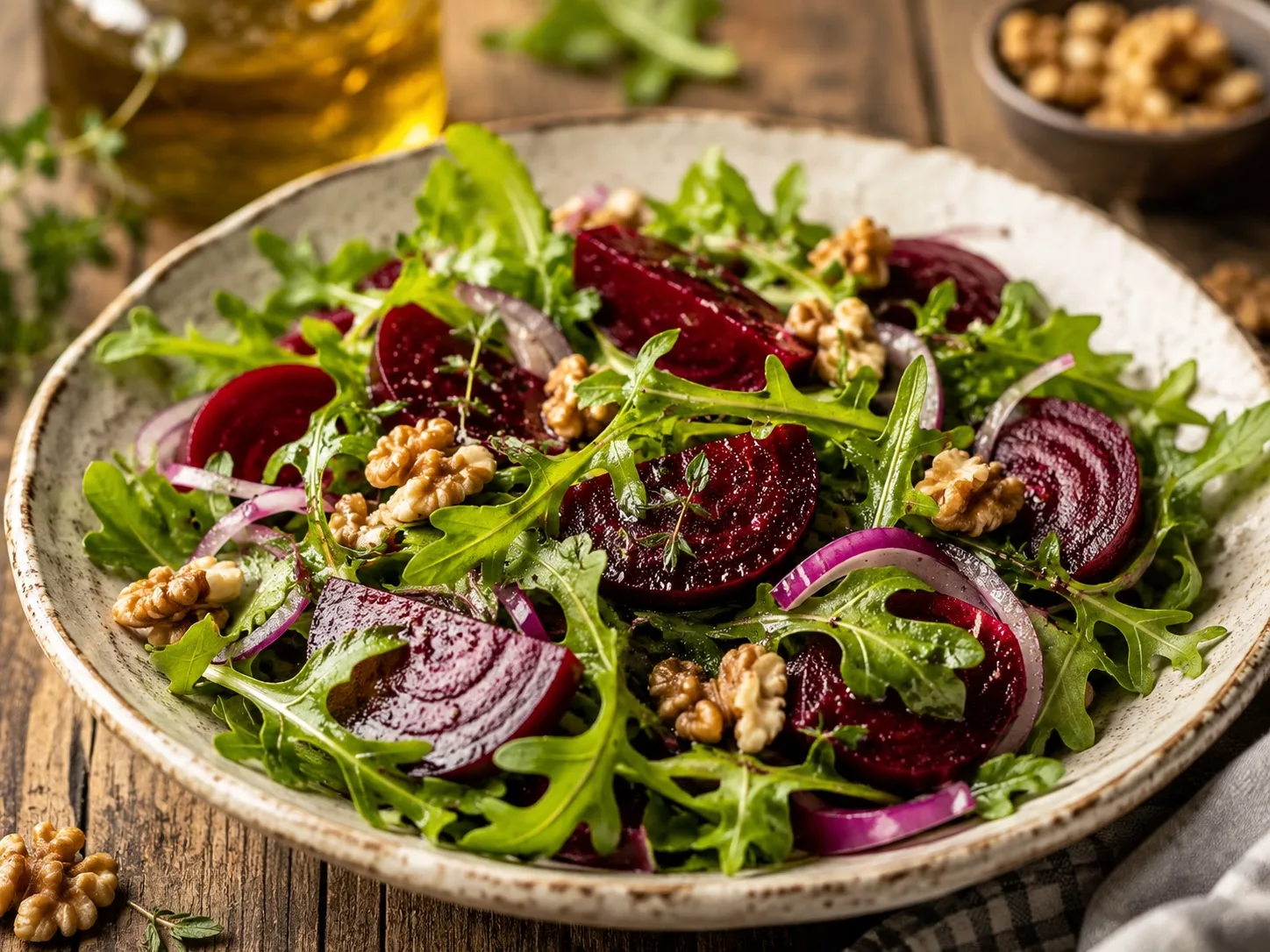  Berrak Pancar Turşulu ve Cevizli Roka Salatası